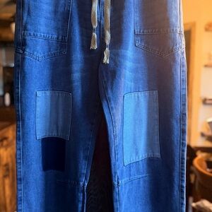 Blue Denim Jogger Pants